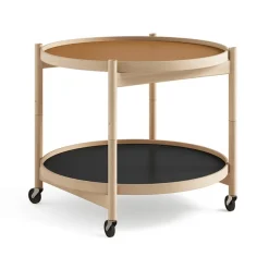 Table roulante Bølling Tray Table model 60, clay, structure en hêtre huilé