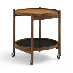 Table roulante Bølling Tray Table model 50, clay, structure en noyer huilé