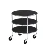 Table roulante Chicago I, Stratifié noir-chrome