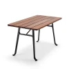 Table Seriff, Huile de acajou, support noir