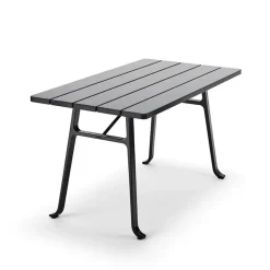 Table Seriff, Lasure acajou noir, support noir