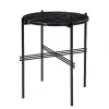 Table TS pieds noirs Ø40 cm, marbre noir