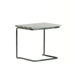 Table/tabouret A3, Chêne laqué blanc- galvanisation à chaud