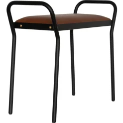 Tabouret Anyone, noir-cognac vintage