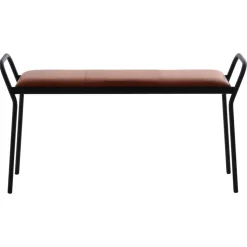 Tabouret Anytwo, Noir-cognac vintage