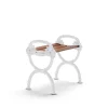 Tabouret Byarum, Acajou, support blanc