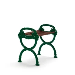 Tabouret Byarum, Pin brun lasure, support vert