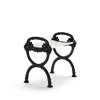 Tabouret Byarum, Pin laqué blanc, pied noir