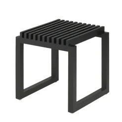 Tabouret Cutter, chêne laqué noir