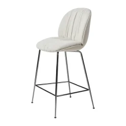 Tabouret de bar 65 cm Beetle Soft, entièrement recouvert, Tabouret Sunday Dedar 112, dossier noir, laiton antique