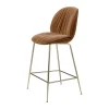 Tabouret de bar 65 cm Beetle Soft, entièrement recouvert, Tabouret Reales Gubi 001, dossier noir, chrome