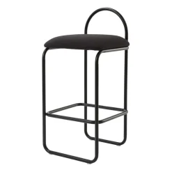 Tabouret de bar Angui bouclé, Anthracite