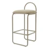 Tabouret de bar Angui bouclé, Taupe