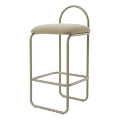 Tabouret de bar Angui bouclé, Taupe