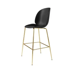 Tabouret de bar Beetle haut, black, structure en laiton