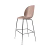 Tabouret de bar Beetle haut, sweet pink, structure en acier chromé noir