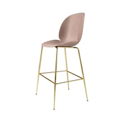 Tabouret de bar Beetle haut, sweet pink, structure en laiton