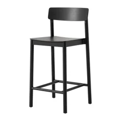 Tabouret de bar Betty TK13 Counter Chair 65 cm, Frêne laqué noir