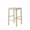 Tabouret de bar Betty TK7, oak, assise en ruban de lin tressé naturel