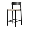 Tabouret de bar Betty TK12 Counter Chair 65 cm, Lin naturel-frêne laqué noir