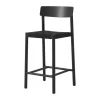 Tabouret de bar Betty TK12 Counter Chair 65 cm, Lin noir-frêne laqué noir