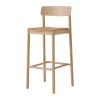 Tabouret de bar Betty TK17 Bar Chair 75 cm, Cuir couleur cognac Noble-chêne laqué