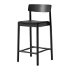 Tabouret de bar Betty TK14 Counter Chair 65 cm, Cuir noir Noble-frêne laqué noir