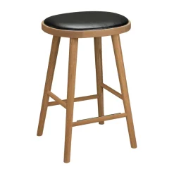 Tabouret de bar Colibri 63 cm, Chêne huilé-coussin noir