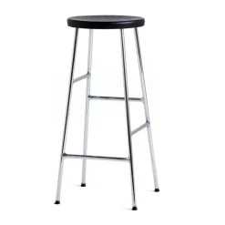 Tabouret de bar Cornet 75 cm, Soft black oak-chrome