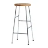 Tabouret de bar Cornet 75 cm, Oiled oak-chrome