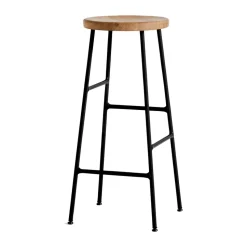 Tabouret de bar Cornet 75 cm, Oiled oak-soft black