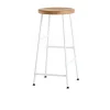 Tabouret de bar Cornet 65 cm, Oiled oak-cream white