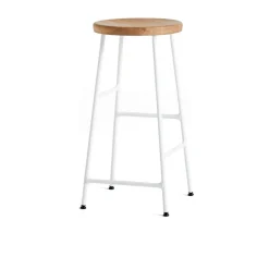 Tabouret de bar Cornet 65 cm, Oiled oak-cream white