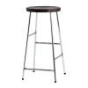 Tabouret de bar Cornet 65 cm, Smoked oiled oak-chrome
