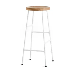 Tabouret de bar Cornet 75 cm, Oiled oak-cream white