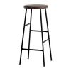 Tabouret de bar Cornet 75 cm, Smoked oiled oak-soft black