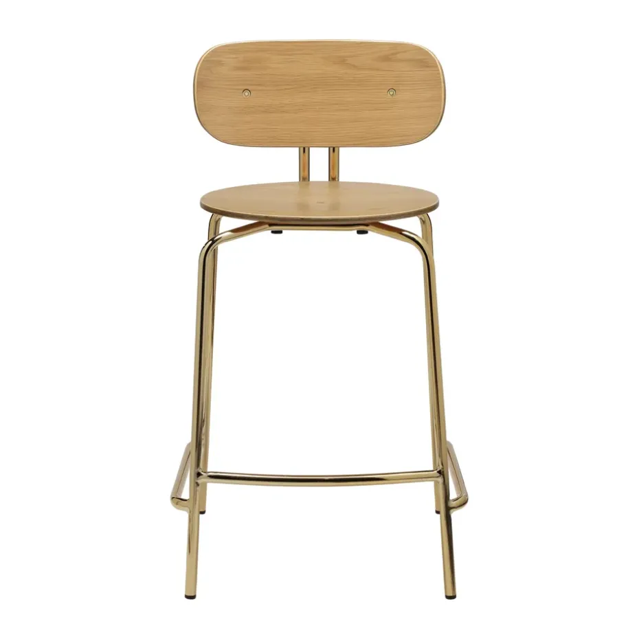 Tabouret de bar Curious 65 cm, Oak-brass