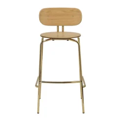 Tabouret de bar Curious 75 cm, Oak-brass