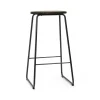 Tabouret de bar Earth, coffee, h. 74, structure en acier noir