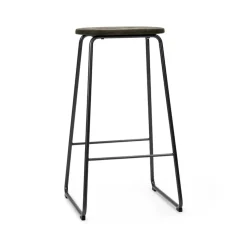Tabouret de bar Earth, coffee, h. 74, structure en acier noir