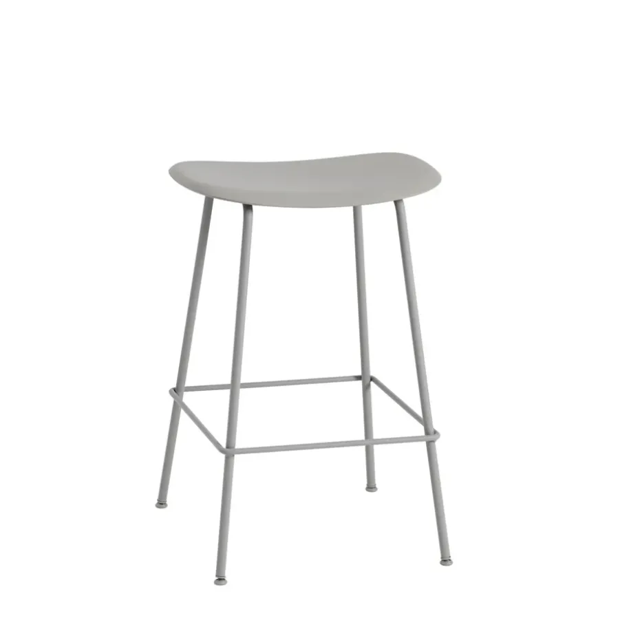Tabouret de bar Fiber Tube 65 cm, Grey-Grey