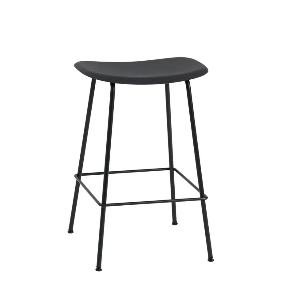 Tabouret de bar Fiber Tube 65 cm, noir