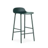 Tabouret de bar Form bas, green, pieds en acier laqué vert