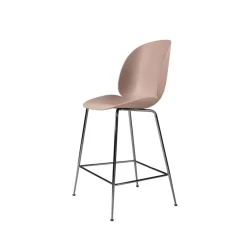 Tabouret de bar Gubi 3D bas, sweet pink, structure en acier chromé noir
