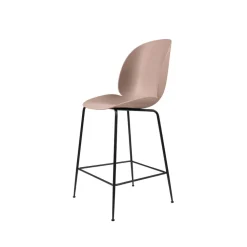 Tabouret de bar Gubi 3D bas, sweet pink, structure en acier noir