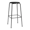 Tabouret de bar High Dot, Intense cuir noir-acier noir