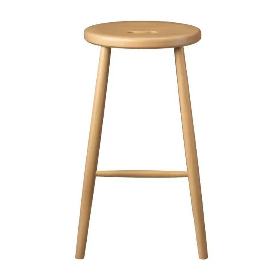 Tabouret de bar J27C, Beech nature lacquered