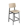 Tabouret de bar Loft, oak, bas, structure en acier noir