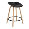 Tabouret de bar Mat Barstool habillé sur le devant 65 cm, Ultra 41599-seaweed-beech-black steel