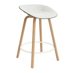 Tabouret de bar Mat Barstool habillé sur le devant 65 cm, Hallingdal 110-seaweed-beech-cream steel